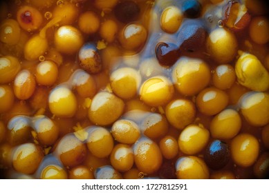 French Dijon Mustard Beans Macro Background