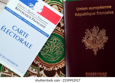 French Election.  Polling Card, Passport And Quran.  05-30-2019