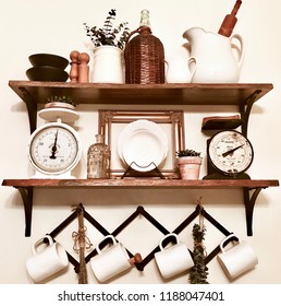 French, Farmhouse Coffee Bar Shelves