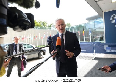 French Finance Minister Bruno Le Maire  Talks To Media In Luxembourg On October 3, 2022.