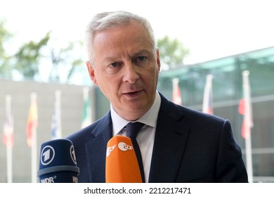 French Finance Minister Bruno Le Maire  Talks To Media In Luxembourg On October 3, 2022.