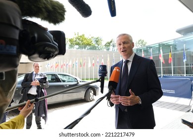 French Finance Minister Bruno Le Maire  Talks To Media In Luxembourg On October 3, 2022.