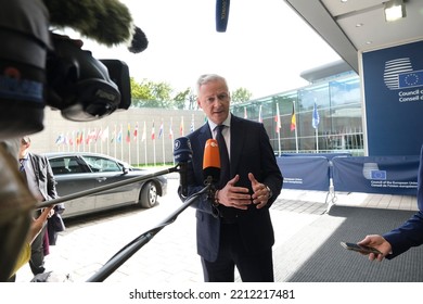 French Finance Minister Bruno Le Maire  Talks To Media In Luxembourg On October 3, 2022.