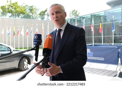 French Finance Minister Bruno Le Maire  Talks To Media In Luxembourg On October 3, 2022.