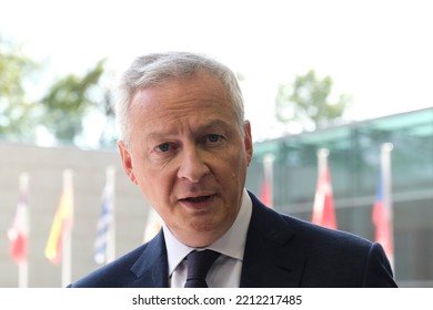 French Finance Minister Bruno Le Maire  Talks To Media In Luxembourg On October 3, 2022.