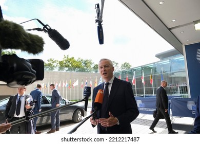 French Finance Minister Bruno Le Maire  Talks To Media In Luxembourg On October 3, 2022.