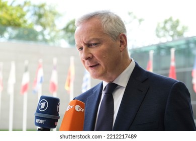 French Finance Minister Bruno Le Maire  Talks To Media In Luxembourg On October 3, 2022.