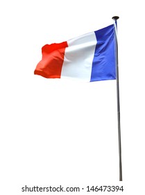 French Flag Isolated On White Background