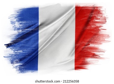 French Flag On Plain Background