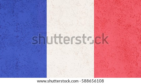 French flag plaster wall