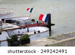 French flags on a boats