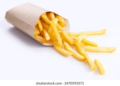 French fries in a cardboard cup. - Powered by Shutterstock