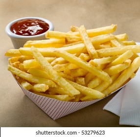 French Fries In Fast Food Container