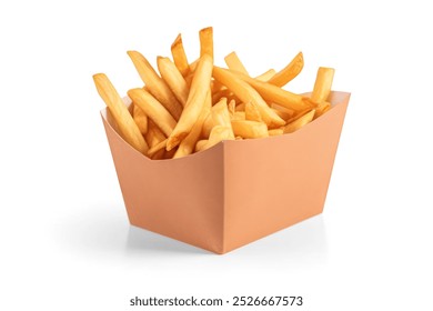  French fries isolated on white background.