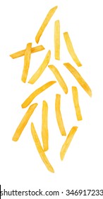 French Fries Isolated On A White Background