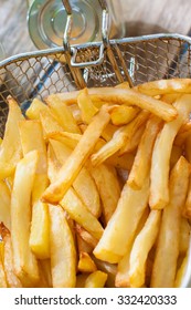 French Fries In Metalic Deep Frier Basket