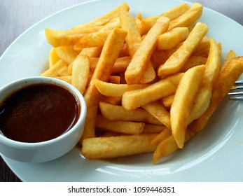 French Fries On Plate Sauce Stock Photo 1059446351 | Shutterstock