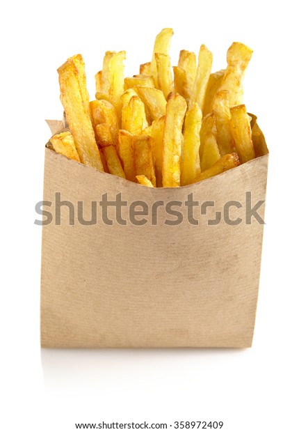 French Fries Paper Bag Isolated On Stock Photo Edit Now