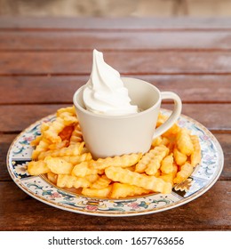 French Fries And Vanilla Soft Serve Ice Cream