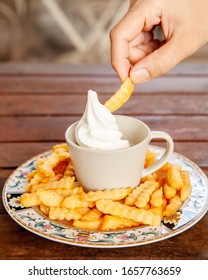 French Fries And Vanilla Soft Serve Ice Cream