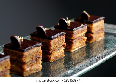 French Gourmet Coffee Cake With Real Gold Leaves 