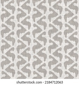 French grey doodle motif linen seamless pattern. Tonal country cottage style abstract scribble motif background. Simple vintage rustic fabric textile effect. Primitive drawing shabby chic cloth. - Shutterstock ID 2184712063