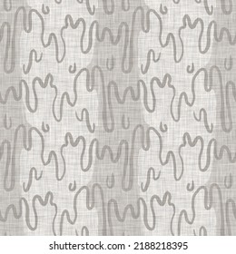 French grey doodle motif linen seamless pattern. Tonal country cottage style abstract scribble motif background. Simple vintage rustic fabric textile effect. Primitive drawing shabby chic cloth. - Shutterstock ID 2188218395