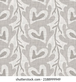 French grey doodle motif linen seamless pattern. Tonal country cottage style abstract scribble motif background. Simple vintage rustic fabric textile effect. Primitive drawing shabby chic cloth. - Shutterstock ID 2188999949