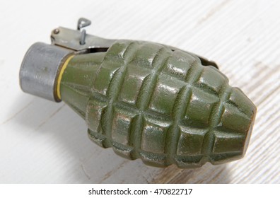 french hand grenade in green color