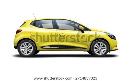 French hatchback car side view isolated on white background