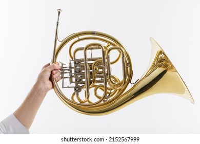 French Horn Isolated On White