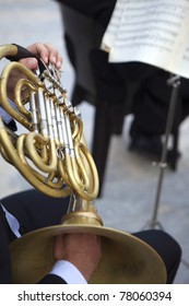 French Horn Player At A Concert