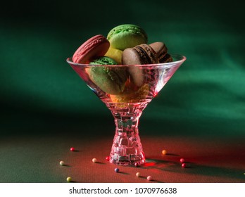 French macarons in served in martini glass - Powered by Shutterstock