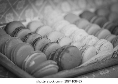 french macaroons close up view