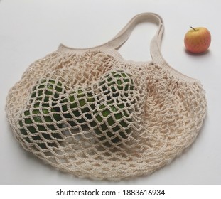 French Market Bag Crochet With Fruits