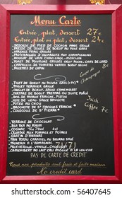 French Menu Sign, Paris, France