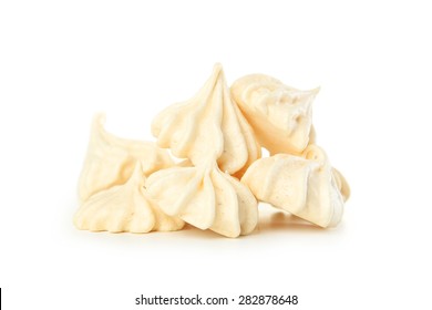 French Meringue Cookies Isolated On White