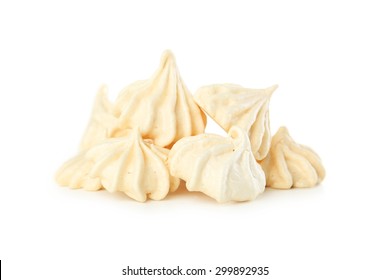 French Meringue Cookies Isolated On White