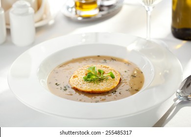 French Onion Soup With Bread And Cheese