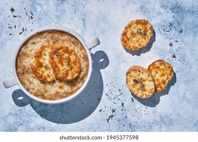 French Onion Soup, With Cheese Croutons And Thyme