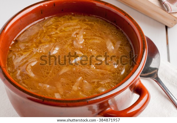 French onion soup a healthy reduced fat version\
without toasted cheese\
croutons