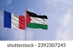 French and Palestinian flags side by side, France supports Palestine