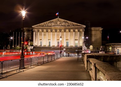 French Parliament At Night,Paris