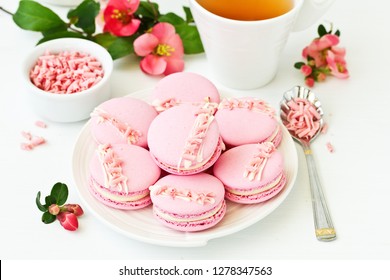 French pastry makaron.   Heart shape. Valentine's Day. Selective focus - Powered by Shutterstock