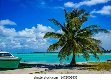 French Polynesia, Bora Bora Island  
Beautiful Beach View On Arrival Outside The Airport Building
. 