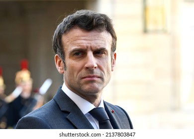 French President Emmanuel Macron during a meeting with Governor of Spain at the Elysee Presidential Palace in Paris, France on March 21, 2022. 