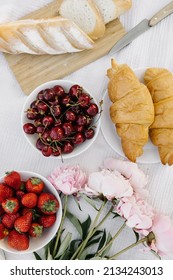 French Provence Peonies And Strawberries And Croissants And A Picnic And Apples And A Romantic For Two