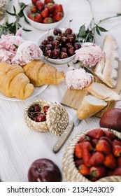 French Provence Peonies And Strawberries And Croissants And A Picnic And Apples And A Romantic For Two