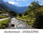 French Pyrenees landscape. Cirque de Gavarnie mountain valley in Pyrenees National Park (French: Parc national des Pyrenees).