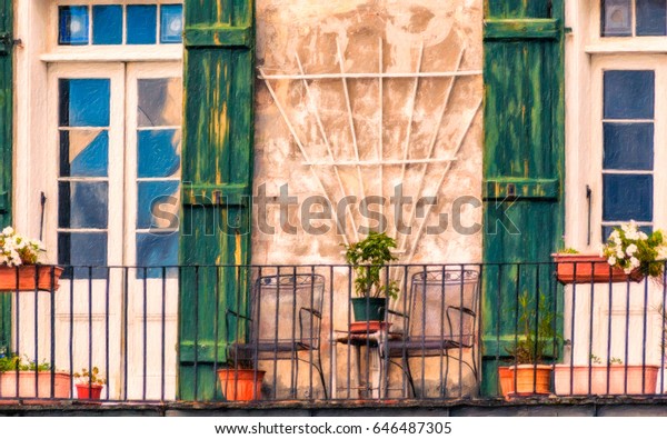 French Quarter Balcony New Orleans Doors Stock Photo Edit